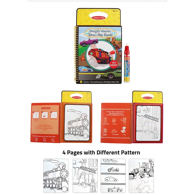 ET 843 Magic Water Coloring Book Vehicle